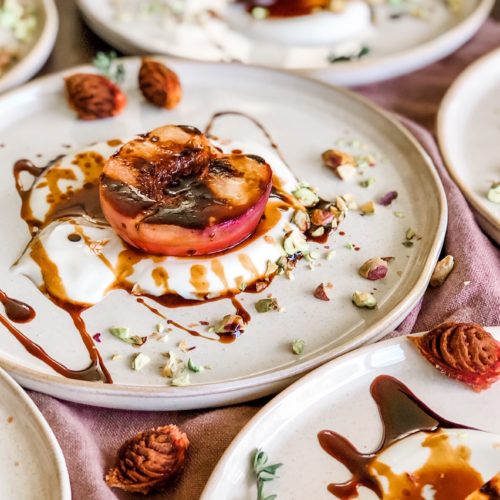 Grilled Peaches with Honey Yogurt: Easy Dessert