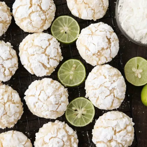 Coconut Key Lime Crinkle Cookies