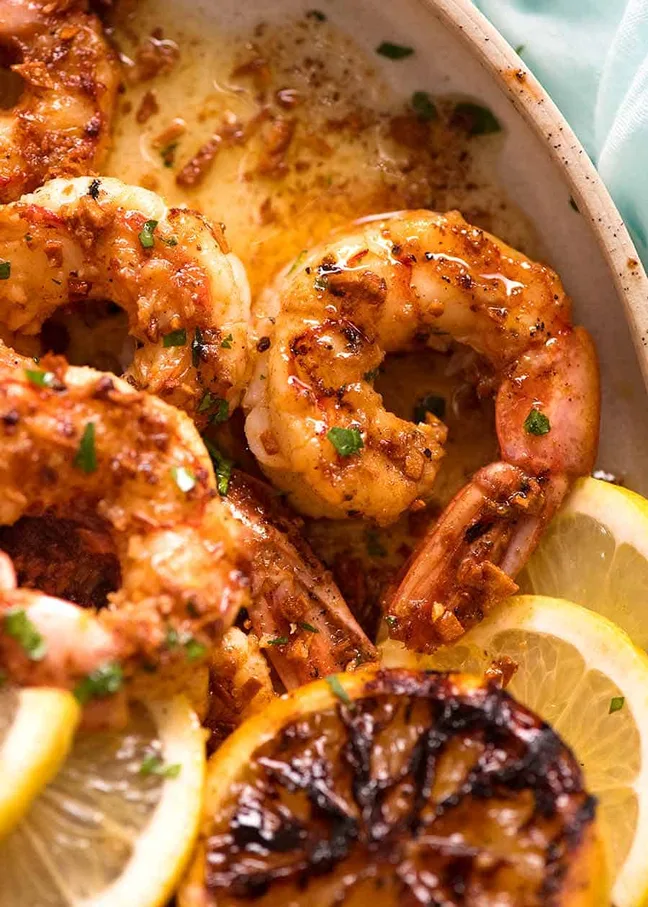 BBQ Grilled Prawns with Garlic, Lemon & Chilli